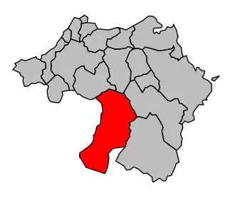 Kanton na mapě arrondissementu Bayonne