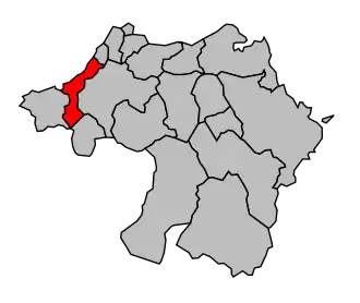 Kanton na mapě arrondissementu Bayonne