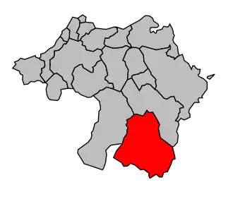 Kanton na mapě arrondissementu Bayonne