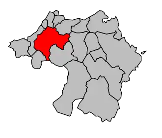 Kanton na mapě arrondissementu Bayonne