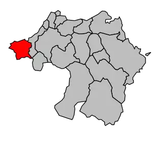 Kanton na mapě arrondissementu Bayonne