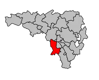 Kanton na mapě arrondissementu Pau