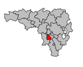 Kanton na mapě arrondissementu Pau