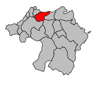 Kanton na mapě arrondissementu Bayonne