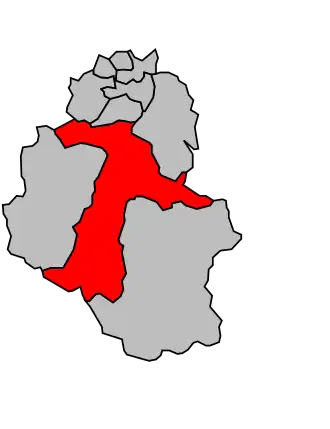 Kanton na mapě arrondissementu Argelès-Gazost