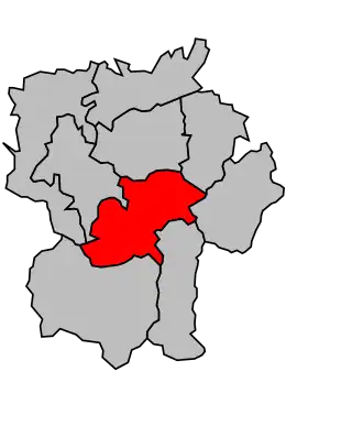 Kanton na mapě arrondissementu Bagnères-de-Bigorre