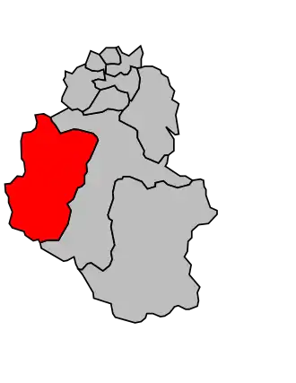 Kanton na mapě arrondissementu Argelès-Gazost