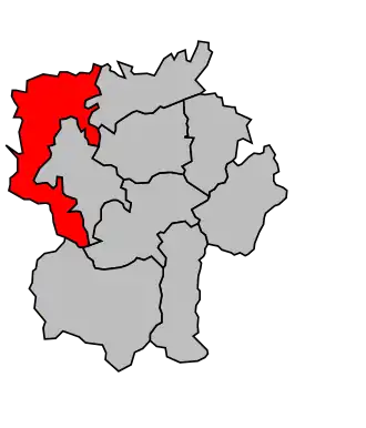 Kanton na mapě arrondissementu Bagnères-de-Bigorre