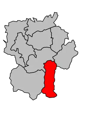 Kanton na mapě arrondissementu Bagnères-de-Bigorre