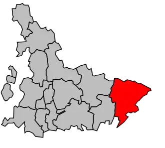 Kanton na mapě arrondissementu Tarbes