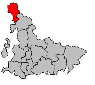 Kanton na mapě arrondissementu Tarbes