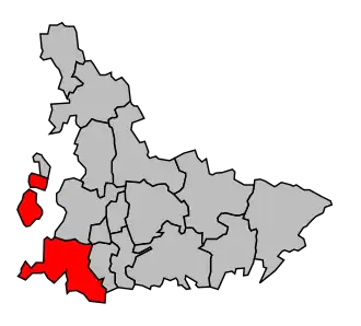 Kanton na mapě arrondissementu Tarbes