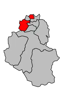 Kanton na mapě arrondissementu Argelès-Gazost