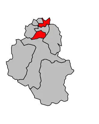 Kanton na mapě arrondissementu Argelès-Gazost