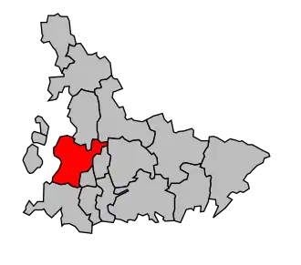 Kanton na mapě arrondissementu Tarbes