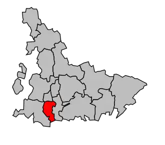 Kanton na mapě arrondissementu Tarbes