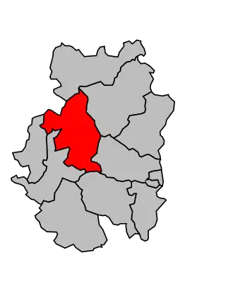 Kanton na mapě arrondissementu Villefranche-sur-Saône