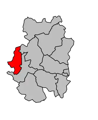 Kanton na mapě arrondissementu Villefranche-sur-Saône