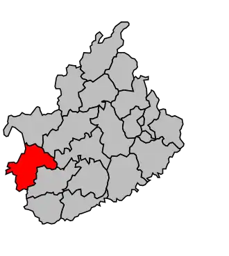 Kanton na mapě arrondissementu Vesoul