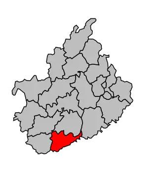 Kanton na mapě arrondissementu Vesoul