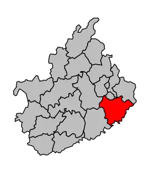 Kanton na mapě arrondissementu Vesoul