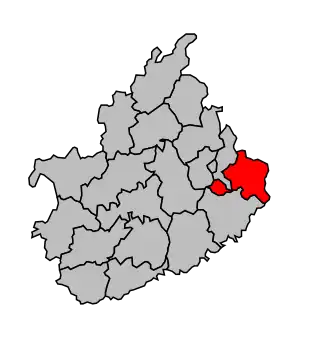 Kanton na mapě arrondissementu Vesoul