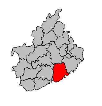 Kanton na mapě arrondissementu Vesoul