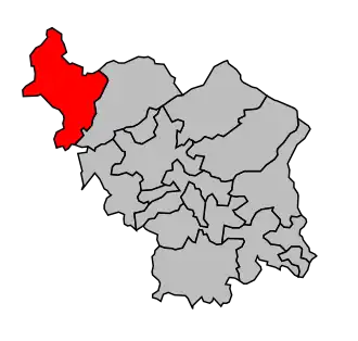 Kanton na mapě arrondissementu Lure