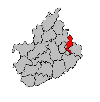 Kanton na mapě arrondissementu Vesoul