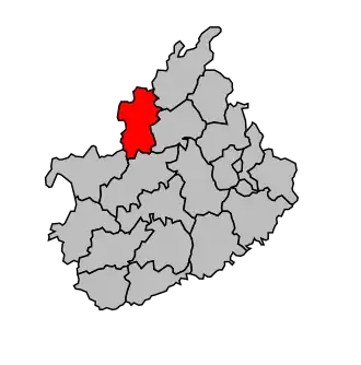 Kanton na mapě arrondissementu Vesoul