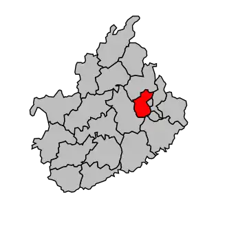 Kanton na mapě arrondissementu Vesoul