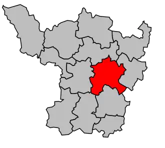 Kanton na mapě arrondissementu Charolles