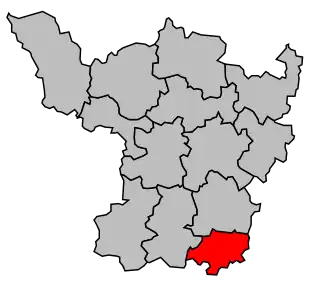 Kanton na mapě arrondissementu Charolles