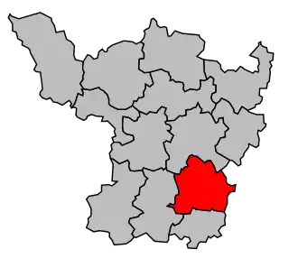 Kanton na mapě arrondissementu Charolles