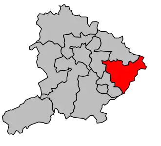 Kanton na mapě arrondissementu Autun