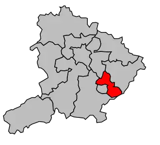 Kanton na mapě arrondissementu Autun