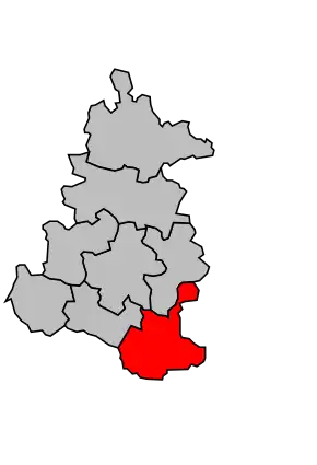 Kanton na mapě arrondissementu Louhans