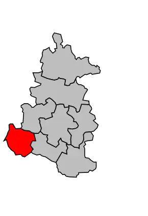 Kanton na mapě arrondissementu Louhans