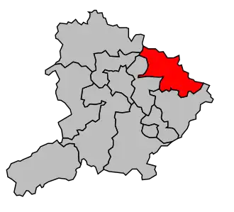 Kanton na mapě arrondissementu Autun