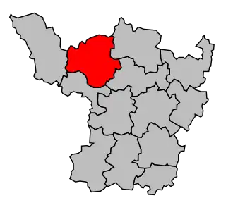 Kanton na mapě arrondissementu Charolles