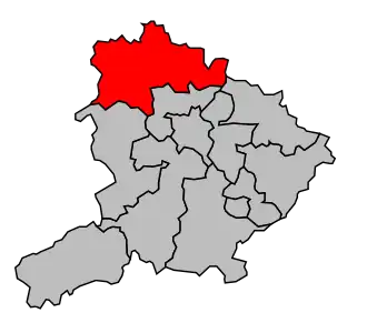 Kanton na mapě arrondissementu Autun