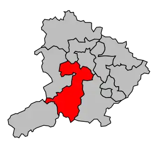 Kanton na mapě arrondissementu Autun