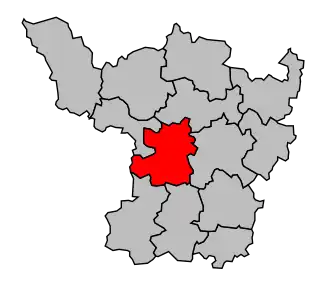 Kanton na mapě arrondissementu Charolles