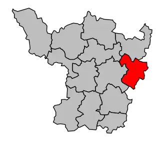 Kanton na mapě arrondissementu Charolles