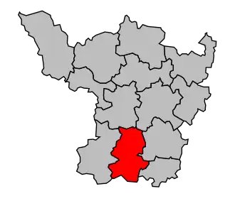 Kanton na mapě arrondissementu Charolles