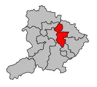 Kanton na mapě arrondissementu Autun