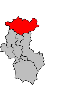 Kanton na mapě arrondissementu Le Mans