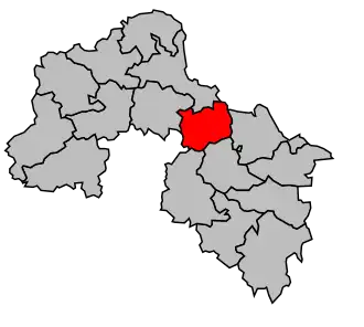 Kanton na mapě arrondissementu Mamers