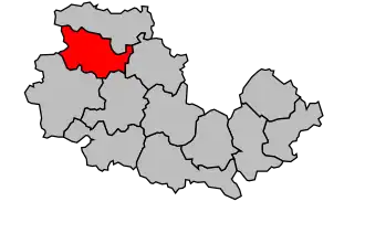 Kanton na mapě arrondissementu La Flèche