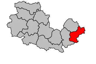 Kanton na mapě arrondissementu La Flèche